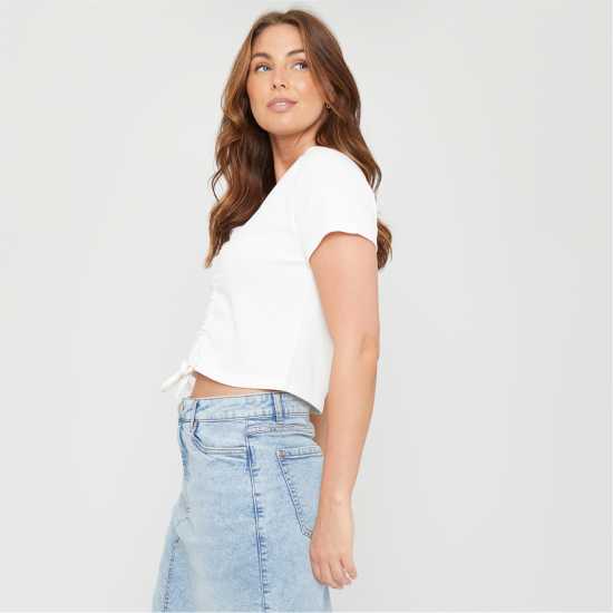 Дамски тениски и фланелки Be You Ruched Rib Top Womens Крем Be You Ruched Rib Top Womens Крем Дамски тениски и фланелки