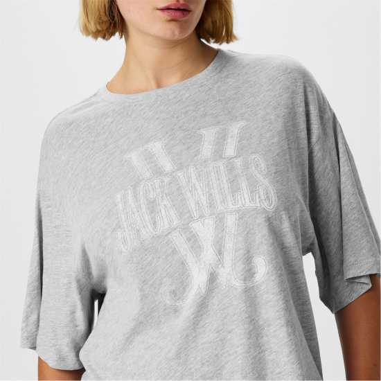 Jack Wills Jw Laundered Regular Fit T-Shirt Сив марл Jack Wills Jw Laundered Regular Fit T-Shirt Сив марл