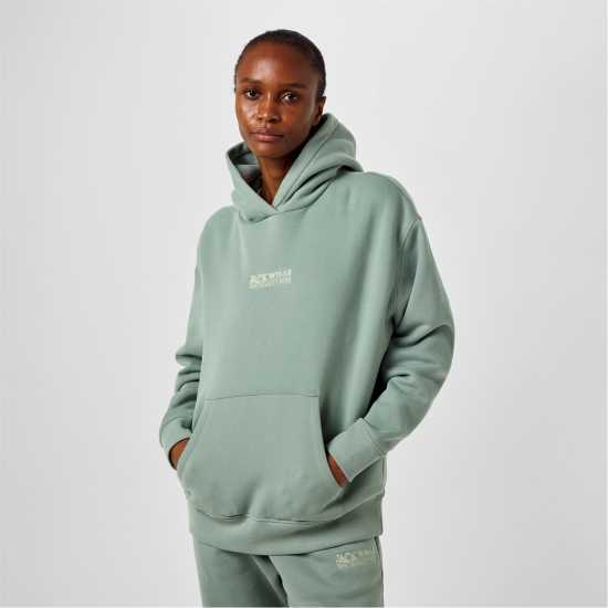 Jack Wills Women's Jw Embroidered Logo Hoodie Ледено зелено 
