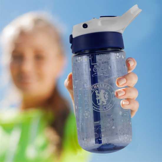 Футболно Шише За Вода Team Kids' 480Ml Plastic Football Water Bottle Chelsea Футболно Шише За Вода Team Kids' 480Ml Plastic Football Water Bottle Chelsea