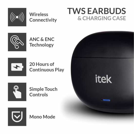 Itek In-Ear Headphones With Case Itek In-Ear Headphones With Case