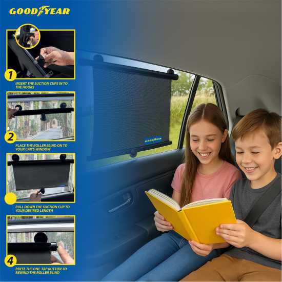 Goodyear Goodyear 2 Piece Car Window Roller Blinds  