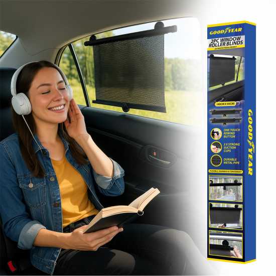 Goodyear Goodyear 2 Piece Car Window Roller Blinds  