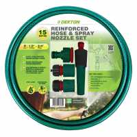 15M Reinforced Garden Hose And Spray Nozzle Set  