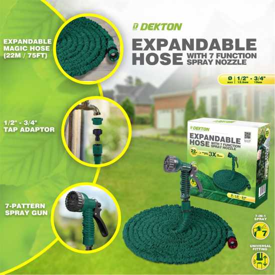 75Ft Expandable Garden Hose And Spray Gun Set 75Ft Expandable Garden Hose And Spray Gun Set