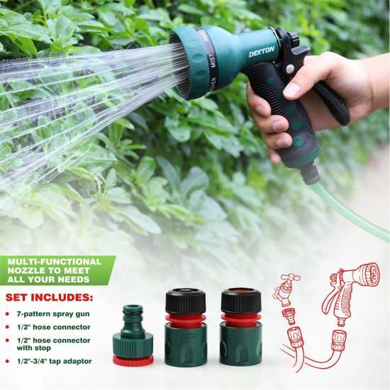 Dekton 7 Function Spray Gun Kit With Hose Adapters  