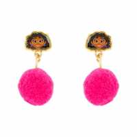 Encanto Pink Pom Pom Dangle Earrings  