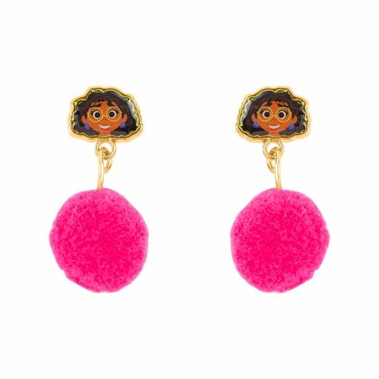 Encanto Pink Pom Pom Dangle Earrings  