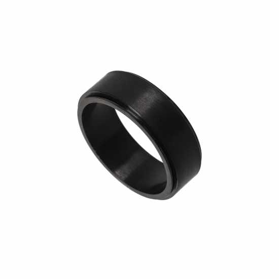 Fabric Stainless Steel Spinner Ring Черно 