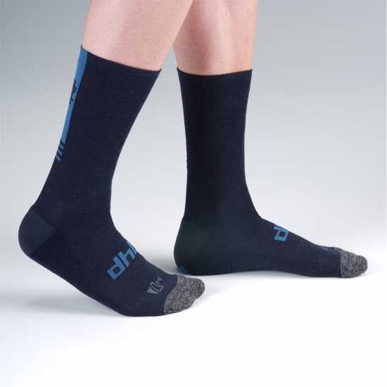 Dhb Deep Winter Merino Aeron Socks Морско синьо/синьо Мъжки чорапи