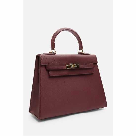 Wheres That From Handle Satchel Mini Tote Bag With Turn-Lock Лилаво Wheres That From Handle Satchel Mini Tote Bag With Turn-Lock Лилаво