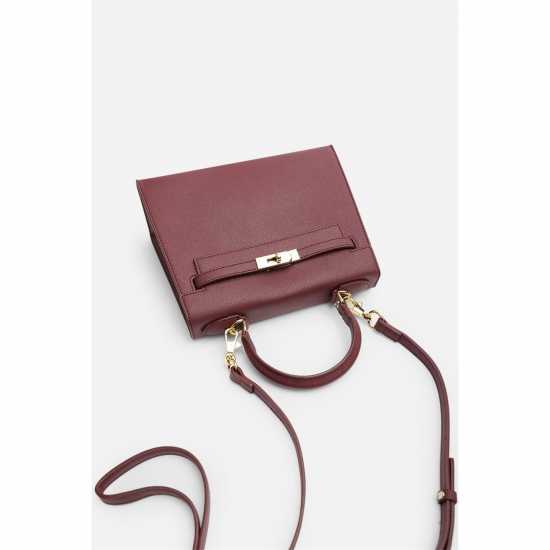 Wheres That From Handle Satchel Mini Tote Bag With Turn-Lock Лилаво Wheres That From Handle Satchel Mini Tote Bag With Turn-Lock Лилаво