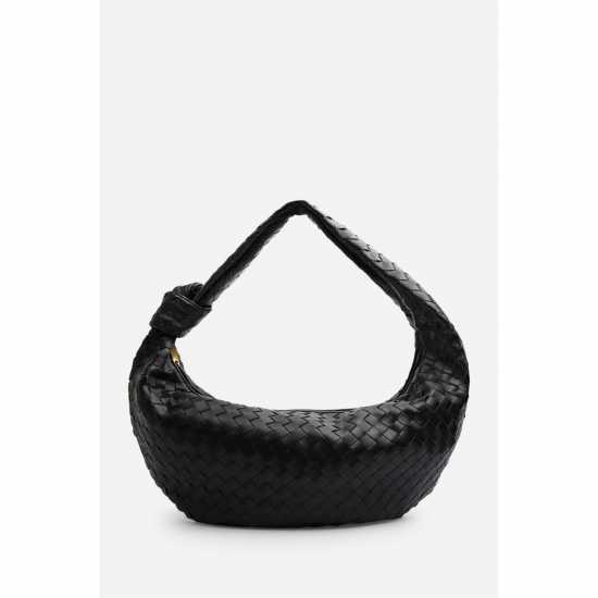 Чанта За Рамо Wheres That From Strap Woven Shoulder Bag Black Чанта За Рамо Wheres That From Strap Woven Shoulder Bag Black