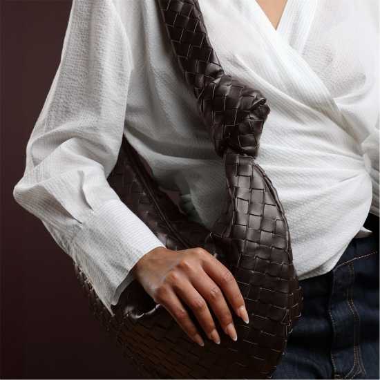 Чанта За Рамо Wheres That From Strap Woven Shoulder Bag Brown 