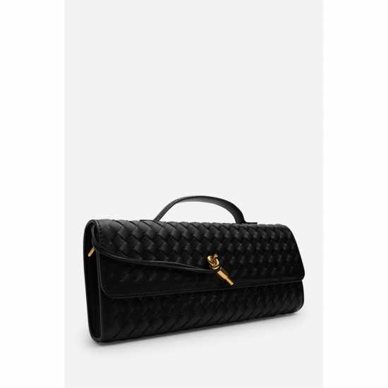 Wheres That From Style Woven Clutch Bag Черно 