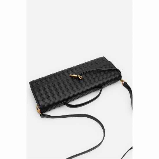 Wheres That From Style Woven Clutch Bag Черно 