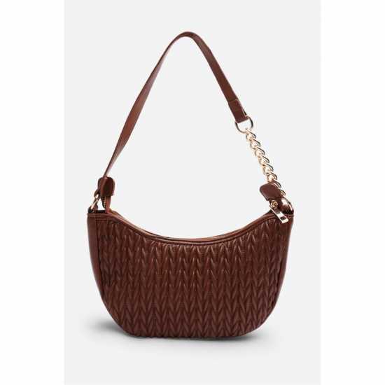 Чанта За Рамо Wheres That From Crescent Shoulder Bag In Chain Detail Brown 