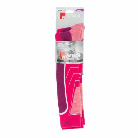 Дамски чорапи Nevica Meribel 2 Pack Ski Sock Womens Тъмно лилаво Nevica Meribel 2 Pack Ski Sock Womens Тъмно лилаво Дамски чорапи