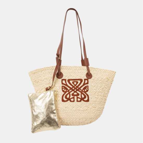 Дамски чанти Biba Плажна Чанта Straw Beach Bag Tan Biba Плажна Чанта Straw Beach Bag Tan Дамски чанти