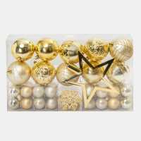 The Spirit Of Christmas 50Pc Baubles 54 Gold One Size  Коледна украса