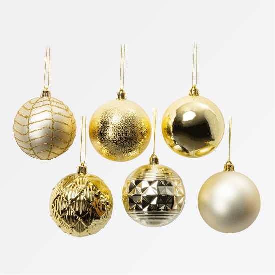 The Spirit Of Christmas 50Pc Baubles 54 Gold One Size  