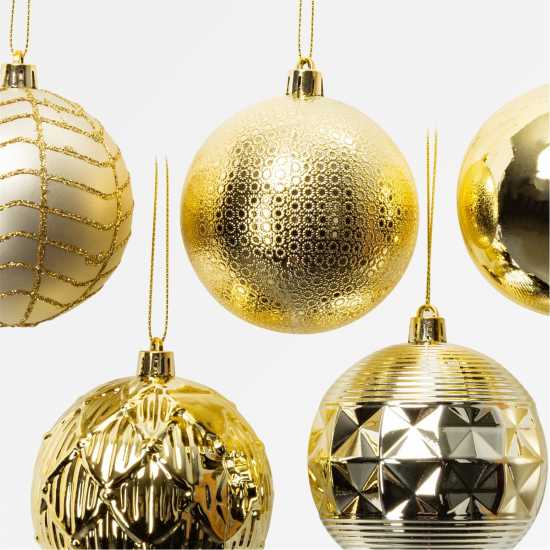 The Spirit Of Christmas 50Pc Baubles 54 Gold One Size  