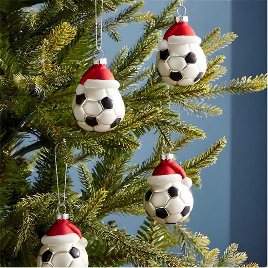 The Spirit Of Christmas 4Pc Baubles 54 Football One Size  Коледна украса