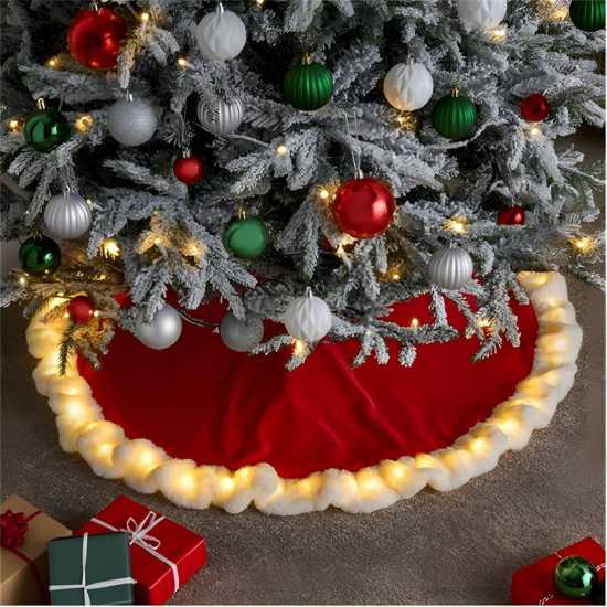 The Spirit Of Christmas Led Tree Skirt 54 Red One Size  Коледна украса