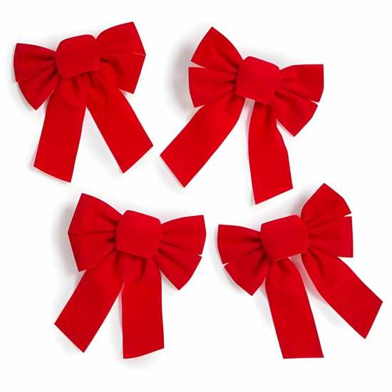 The Spirit Of Christmas 4Pk Velvet Bow 54 Red One Size  
