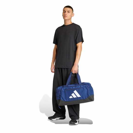 Adidas Essentials 3-Stripes Duffel Bag Small Морско синьо/Бяло Дамски чанти