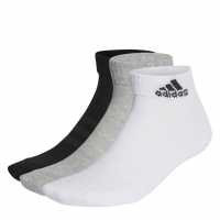 Adidas Cushioned Sportswear Ankle Socks 3 Pair Juniors MegGreyHtr Детски чорапи