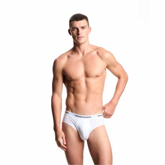 Emporio Armani Men's Structured Waistband Short Shorts Бяло М0066 