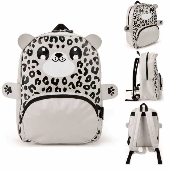 Ученически раници Zappi Co Baby Animal Backpack Set (Backpack Lunch Box Pencil Case) Snow Leopard Zappi Co Baby Animal Backpack Set (Backpack Lunch Box Pencil Case) Snow Leopard Ученически раници
