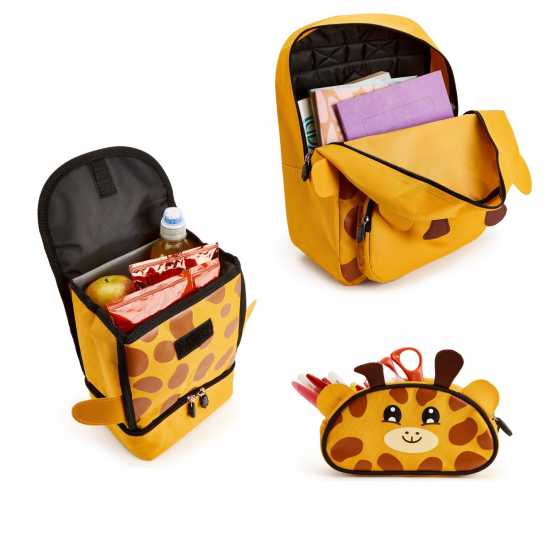 Ученически раници Zappi Co Zappi Co Baby Animal Backpack Set (Backpack Lunch Box Pencil Case) Zappi Co Zappi Co Baby Animal Backpack Set (Backpack Lunch Box Pencil Case) Ученически раници