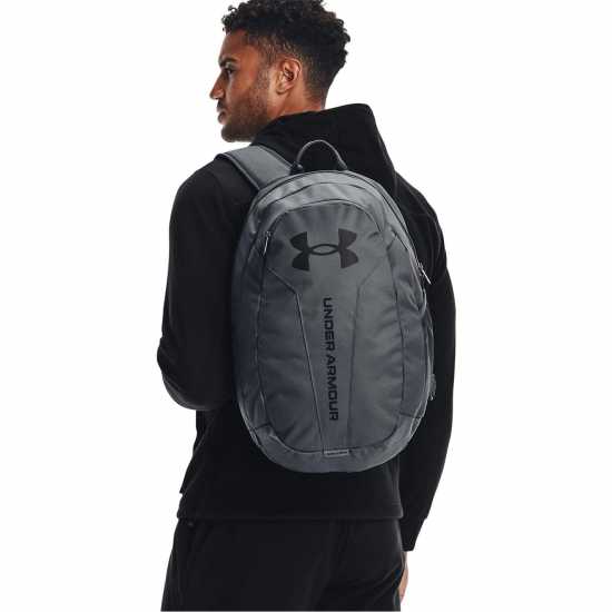 Ученически раници Under Armour Armour Ua Hustle Lite Backpack Черно сиво Under Armour Armour Ua Hustle Lite Backpack Черно сиво Ученически раници