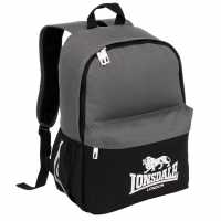 Lonsdale Раница С Джоб Pocket Backpack Black/Charcoal Ученически раници