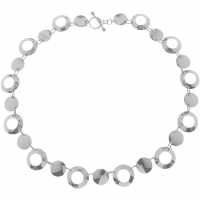 Women's Mixed Texture Circle Pendant  