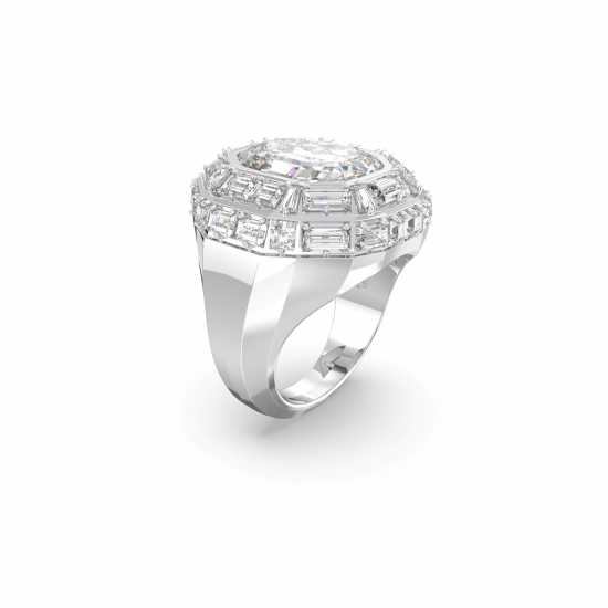 Swarovski Women's Mesmera Precision-Cut Crystal Rhodium-Plated Band Ring  