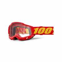 100 Percent Accuri 2 Clear Mtb Goggles Червено Облекло за колоездене
