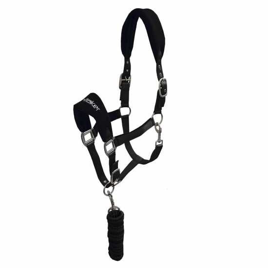 John Whitaker Whitaker Club Headcollar And Lead Rope Set Черно John Whitaker Whitaker Club Headcollar And Lead Rope Set Черно