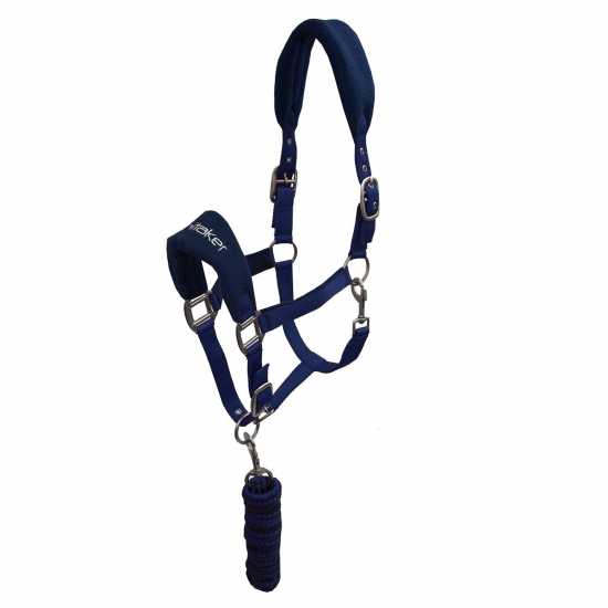John Whitaker Whitaker Club Headcollar And Lead Rope Set Морска синьо John Whitaker Whitaker Club Headcollar And Lead Rope Set Морска синьо