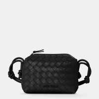 Jack Wills Woven Crossbody Bag Black Дамски чанти