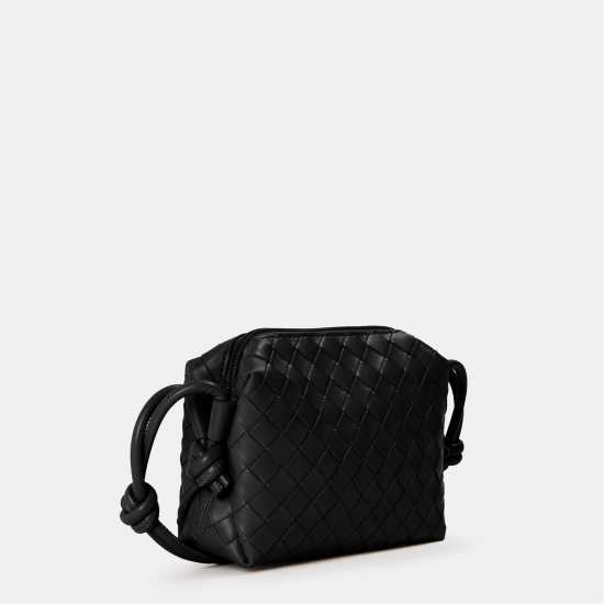 Jack Wills Woven Crossbody Bag Black Дамски чанти