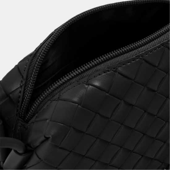 Jack Wills Woven Crossbody Bag Black Дамски чанти