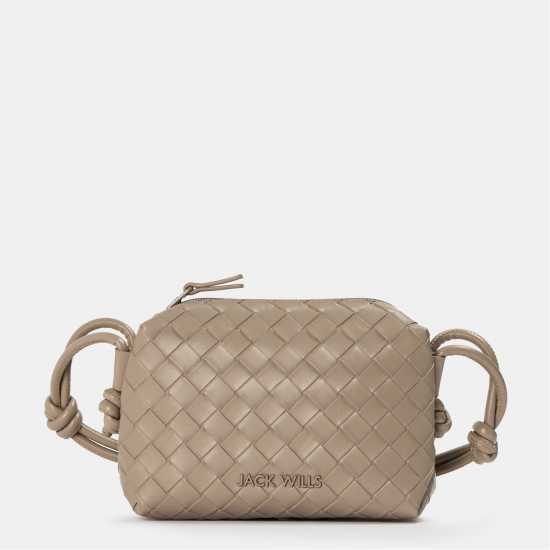 Jack Wills Woven Crossbody Bag Taupe Дамски чанти