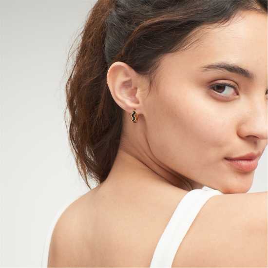 All We Are Women's Oceano Enamel Huggie Earrings  