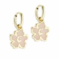 Ted Baker Larli Flower Enamel Huggie Earrings For Women Gold/Pink Бижутерия