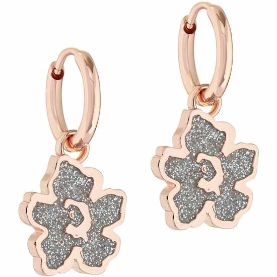 Ted Baker Larli Flower Enamel Huggie Earrings For Women Rs Gold/Silver Бижутерия