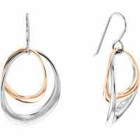 Calvin Klein Ladies  Polished Two Tone Stainless Steel And Rose Gold Ring Earrings