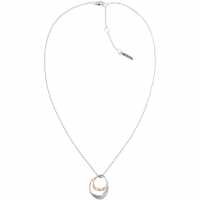 Calvin Klein Ladies  Polished Two Tone Stainless Steel And Rose Gold Ring Necklace